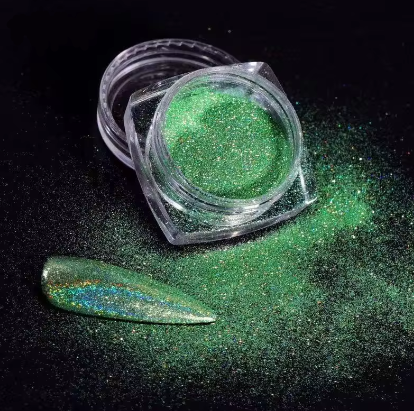 GLITTER CHROME - GREEN - PINK BAZAAR